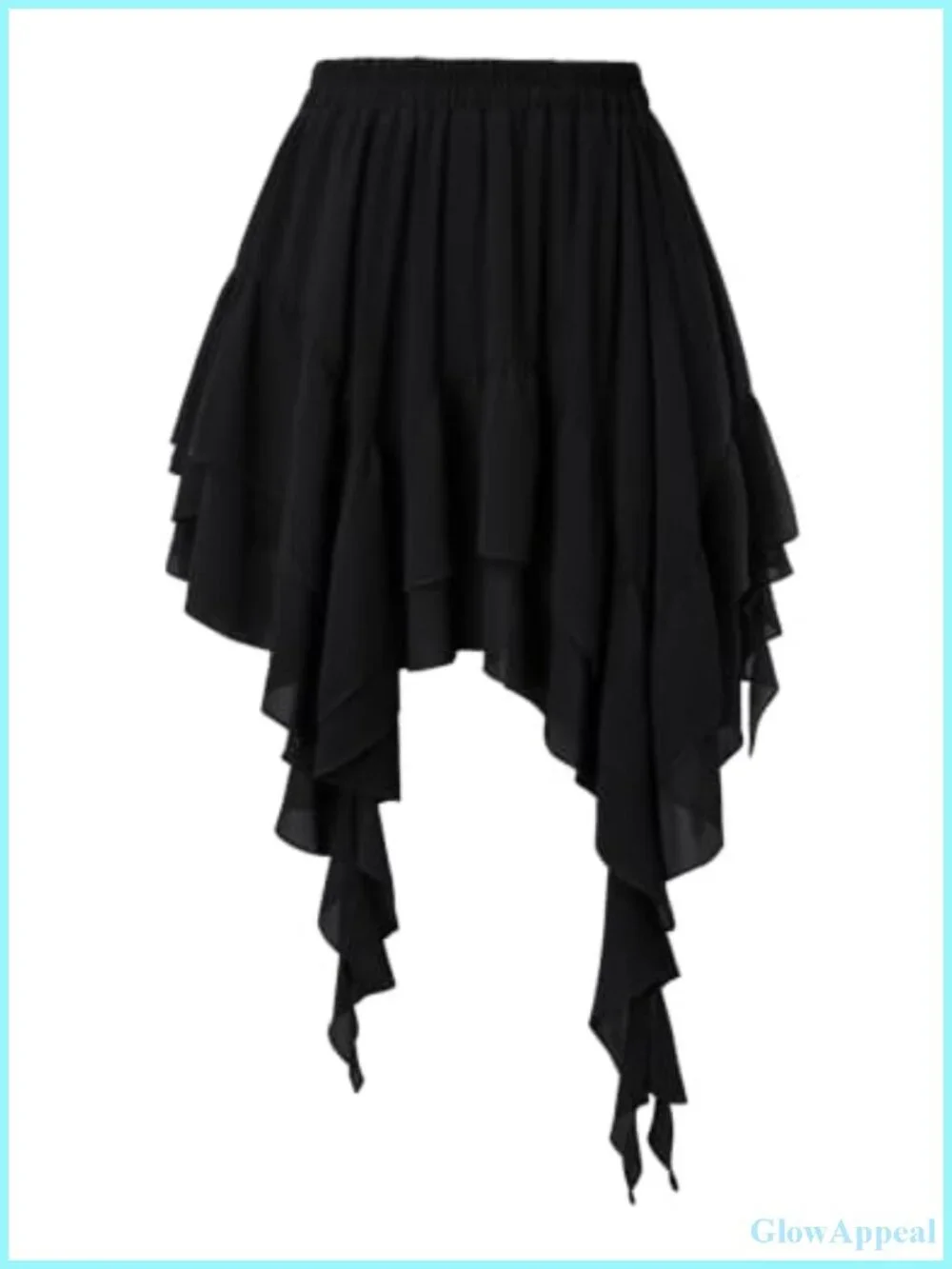 Women's Renaissance Boho Tiered Skort with Built-in Shorts, Elastic Waist,